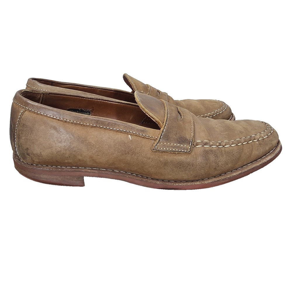 Allen Edmonds Addison Penny Loafers Mens 10 Brown Leather Slip On Dress Shoes US